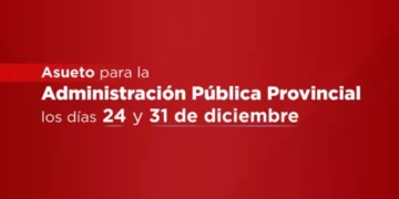 Asueto para la Administración Pública Provincial los días 24 y 31 de diciembre