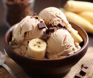 Helado de banana y chocolate saludable