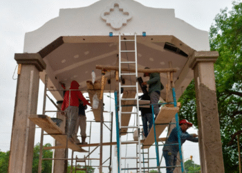 Avanza la construcción del templete para la Virgen de la Peña en Tartagal