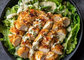 Ensalada César con pollo rebozado en almendras: una receta fácil y gourmet